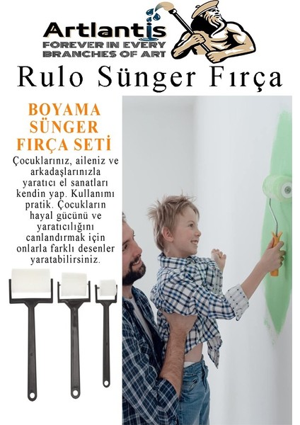 Parmak Boyası 6 Renk Nova Color Resim Defteri 25X35 Sünger Eva Baskı Damga Spatula Rulo Kesik Sünger Eva Okul Öncesi