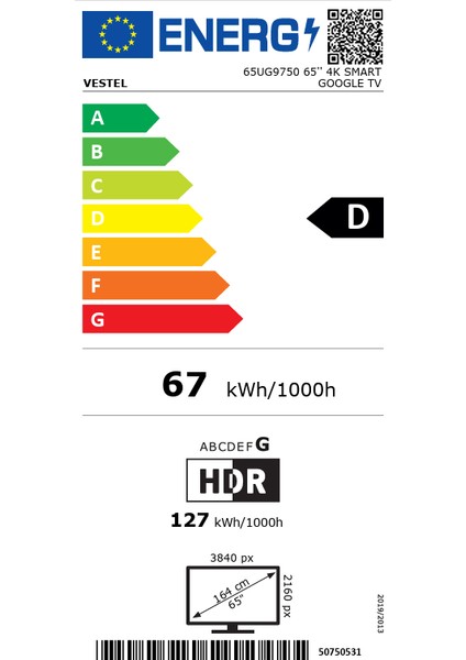 65UG9750 65'' 164 Ekran Uydu Alıcılı 4K Ultra HD Smart Google DLED TV