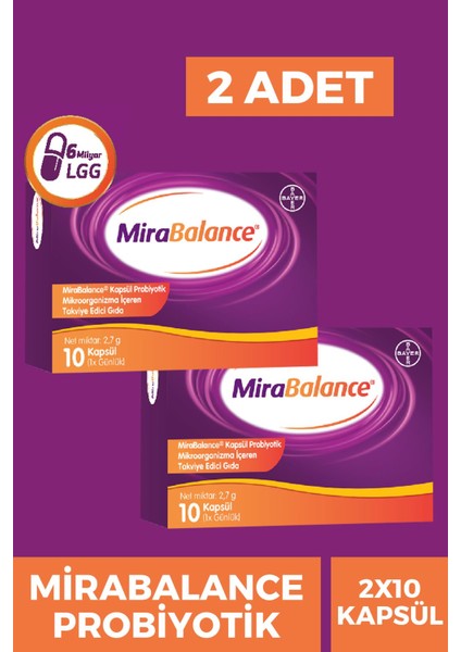 Mirabalance Probiyotik 10 Kapsül 2 Adet