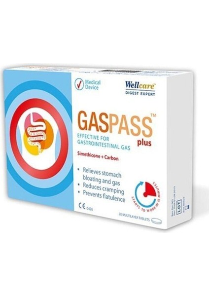 Wellcare Gaspass Plus 20 Tablet