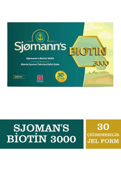 Sjomann's Biotin Çiğnenebilir Jel 30 Tablet
