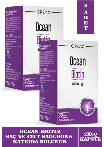 Ocean Biotin 5000 Mcg 60 Kapsül 2 Adet