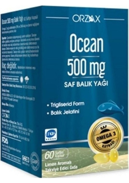 Ocean Omega 3 Balık Yağı 500 Mg 60 Kapsül