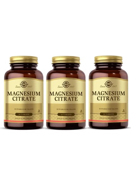 Solgar Magnesium Citrate 200 Mg 60 Tablet 3 Adet