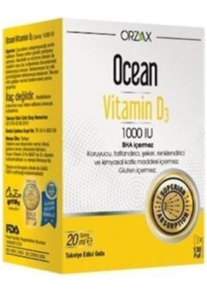 Ocean Vitamin D3 1000 Iu Oral Sprey 20 ml