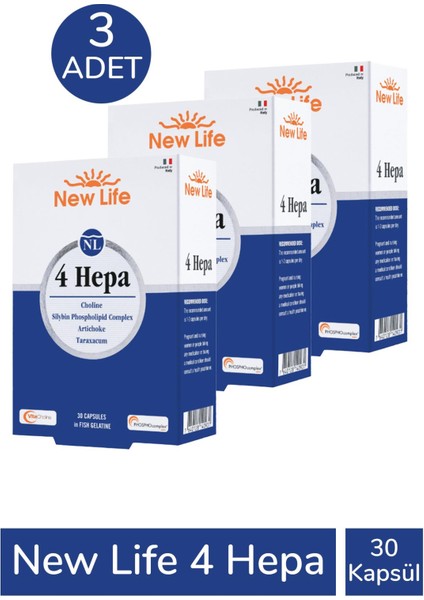 New Life 4 Hepa 30 Softgel Kapsül 3 Adet