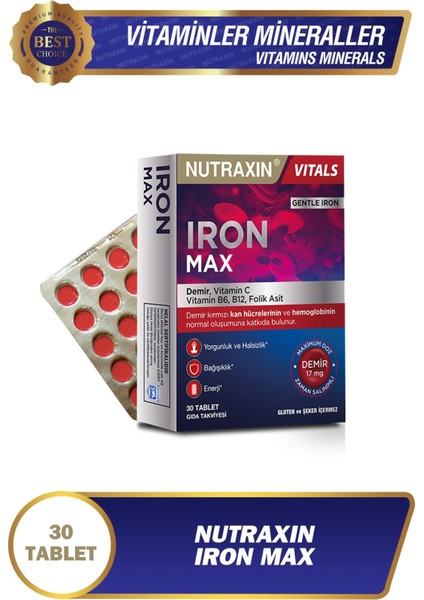 Nutraxin Iron Max 17 Mg 30 Tablet