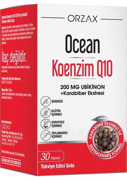 Ocean Koenzim Q10 200 Mg 30 Kapsül