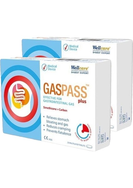 Wellcare Gaspass Plus 20 Tablet 2 Adet