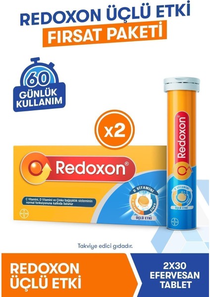 Redoxon 3'lü Etki 30 Efervesan Tablet 2 Adet