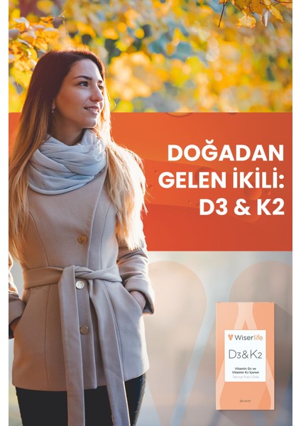Wiserlife D3&k2 Vitamin D3 ve Vitamin K2 Içeren Takviye Edici Gıda 20 ml 2 Adet