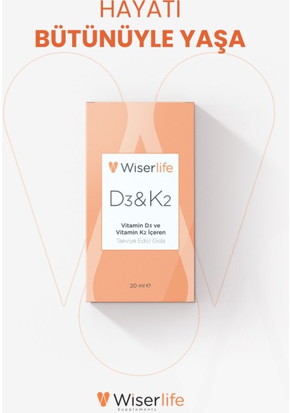 Wiserlife D3&k2 Vitamin D3 ve Vitamin K2 Içeren Takviye Edici Gıda 20 ml 2 Adet