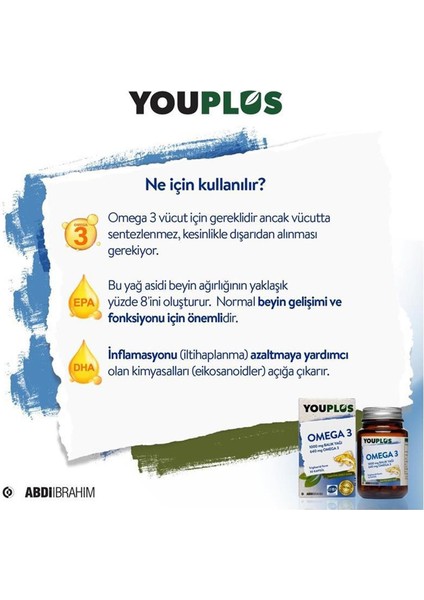 Youplus Omega 3 30 Kapsül 3 Adet fiyatları