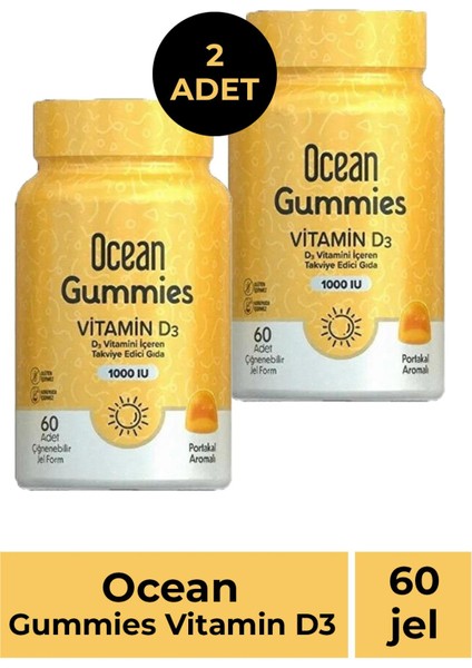 Ocean Gummies Vitamin D3 60 Çiğneme Form 2 Adet