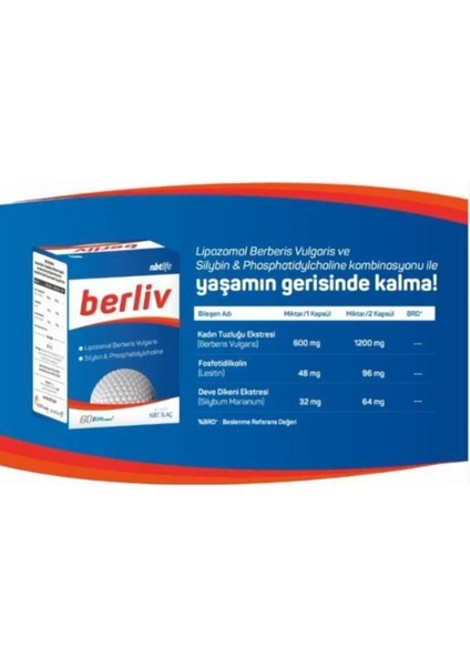 Nbt Life Berliv Lipozamal Berberin 60 Kapsül