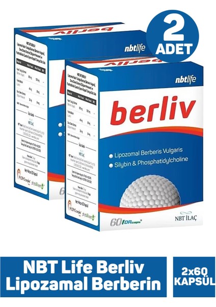 Nbt Life Berliv Lipozamal Berberin 60 Kapsül 2 Adet