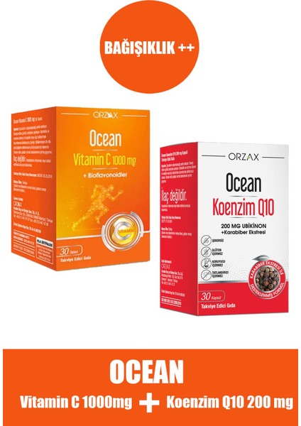 Ocean Vitamin C 1000 Mg 30 Tablet + Ocean Koenzim Q10 200 Mg 30 Kapsül