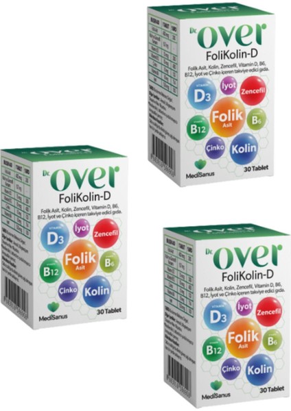 Dr. Over Folikolin D 30 Tablet 3 Adet