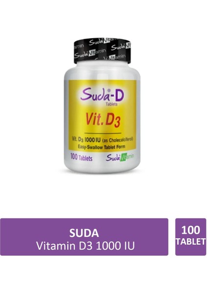 Suda Vitamin D3 1000 Iu 100 Tablet