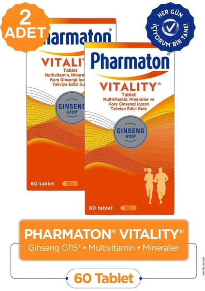 Pharmaton Vitality 60 Tablet 2 Adet