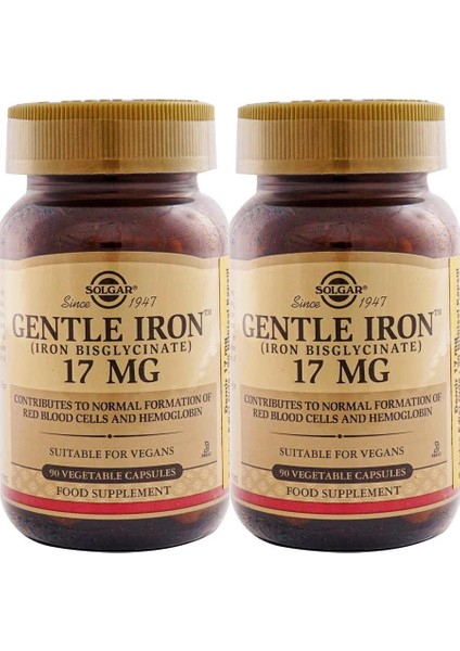 Solgar Gentle Iron 17 Mg 90 Kapsül 2 Adet
