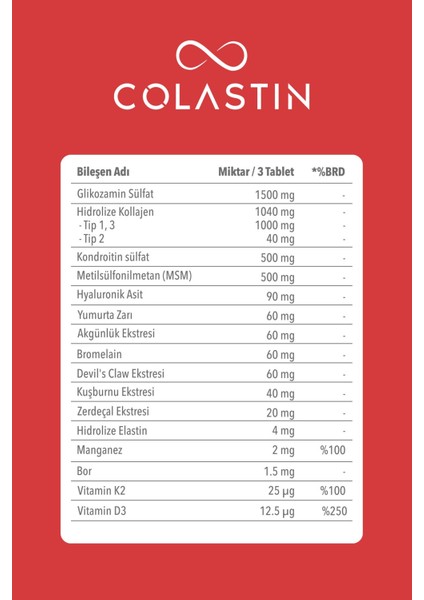 Colastin Ultraflex+ 100 Tablet fiyatları