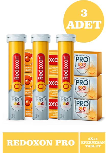 Redoxon Pro 15 Efervesan Tablet 3 Adet