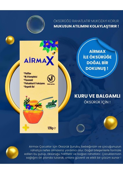 Airmax Organik Bal Şurubu 128 gr 3 Adet fiyatları