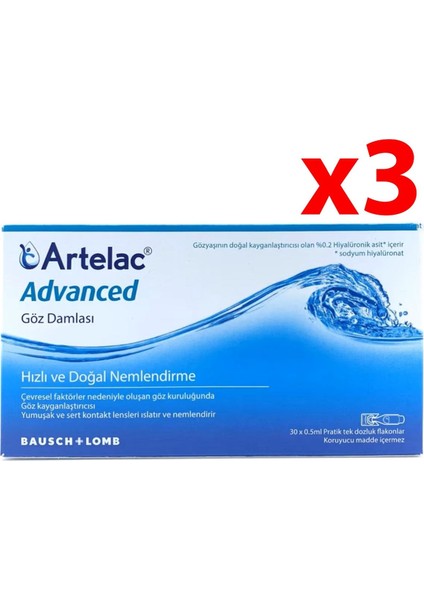 Artelac Advanced 30 Flakon 0,5 ml 3 Adet