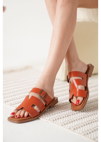 Garcia Premium Tokalı Kiremit Hakiki Deri Terlik fiyatları