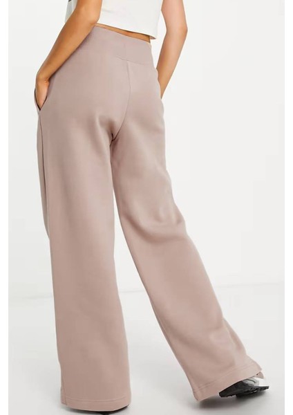 Phoenix Fleece Wide High Rise Sweatpants Kadın Yüksek Bel Yırtmaçlı Geniş Paça Eşofman Altı Bej fiyatları