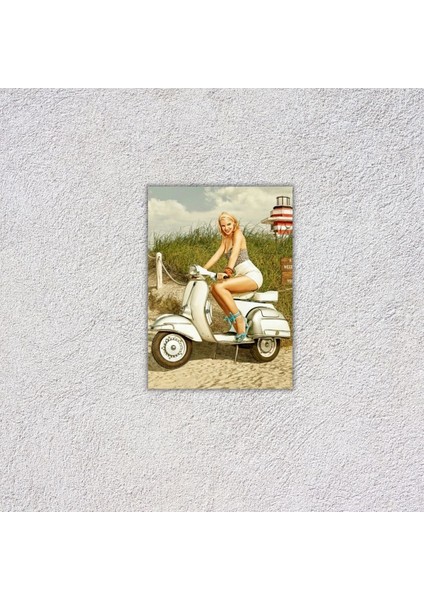 Avrupa Güzelleri Tasarımlı Retro 20 x 28 cm Mdf Duvar Dekorasyon Posteri modelleri