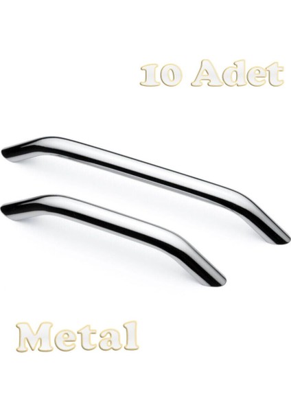 Eko Kumru Alüminyum Metal Lüks Modern Mobilya Çekmece Mutfak Dolabı Kulpu Krom (10 Adet)