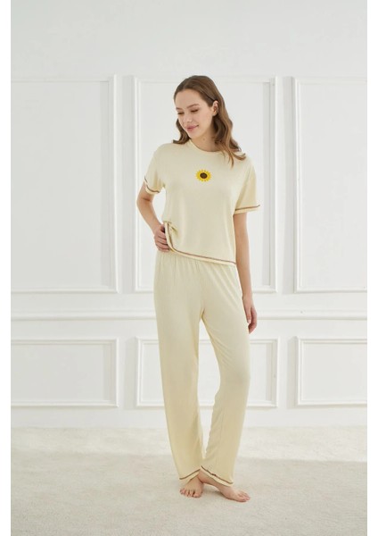 Kaşkorse Ayçiçeği Pijama Takımı modelleri
