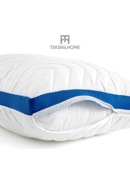 | Kapitoneli Klimalı Yastık Kılıfı Mavi Biyeli 50X70CM fiyatları