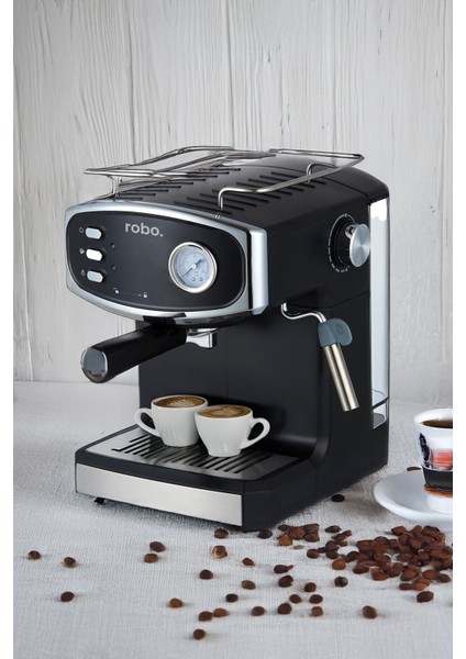 Süt Köpürtücülü 1.5 Litre Espresso Latte Cappuccino Americano Kahve Makinesi Beyaz Renk