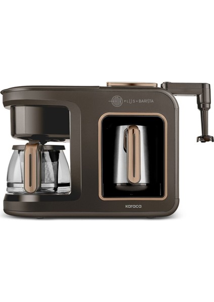 Hatır Plus Barista Steel 6 In 1 Konuşan Közde Türk Kahve Makinesi Walnut Brown