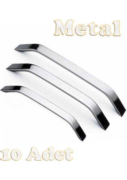 Eko Şahin Alüminyum Metal Lüks Modern Mobilya Çekmece Mutfak Dolabı Kulpu Krom (10 Adet)