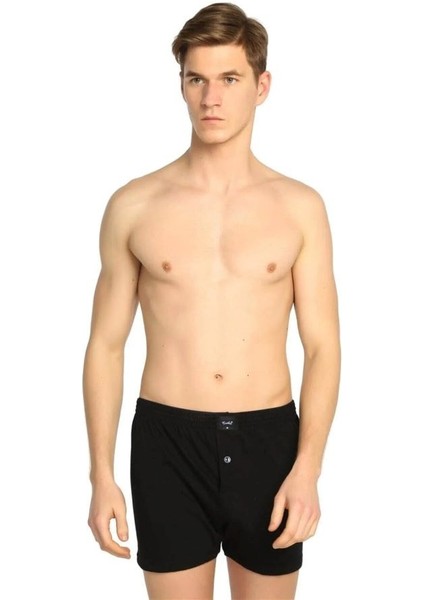 Erkek Düğmeli Penye Erkek Boxer 2'li Paket