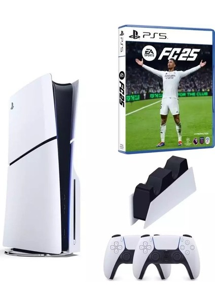 Playstation 5 Slim CD Edition 2 Dualsense Kol Dualsense Şarj Fc 25 Oyun