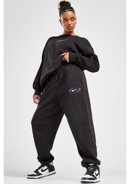 Sportswear Phoenix Fleece Oversize High Rise Pants Kadın Oversize Yüksek Belli Şardonlu Eşofman Altı Siyah fırsatları