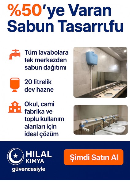 20 Lt Butonlu 4 Musluklu Merkezi Sistem Depolu Sıvı Sabunluk PEMBE