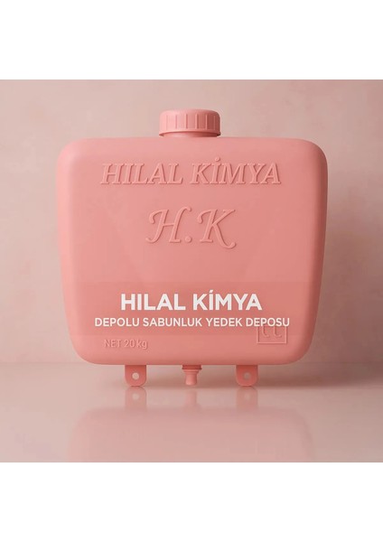 20 Lt Butonlu 4 Musluklu Merkezi Sistem Depolu Sıvı Sabunluk PEMBE