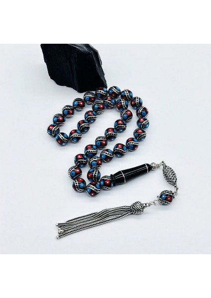 Misket Kesim Çeşmi Bülbül Işlemeli Erzurum Oltu Taşı Tesbih