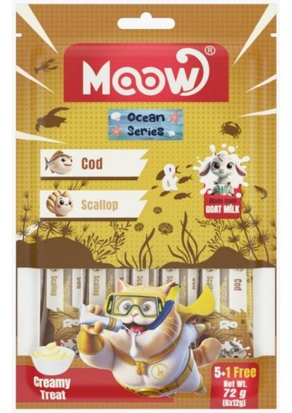 Morina Balıklı Keçi Sütlü 12GR x 6 Adet Kedi Krema Ödülü