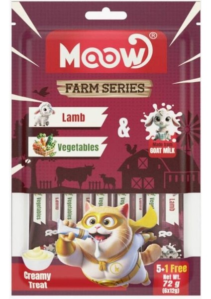 Kuzu Etli&sebzeli Keçi Sütlü 12 gr x 6 Adet Kedi Krema Ödülü