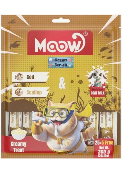 Morina Balıklı&deniz Taraklı Keçi Sütlü 12GR x 30'lu Kedi Krema Ödülü