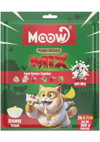 Karışık 6 Lezzetli Çiftlik Serisi Keçi Sütlü 12GR x 30' Lu Kedi Krema Ödülü