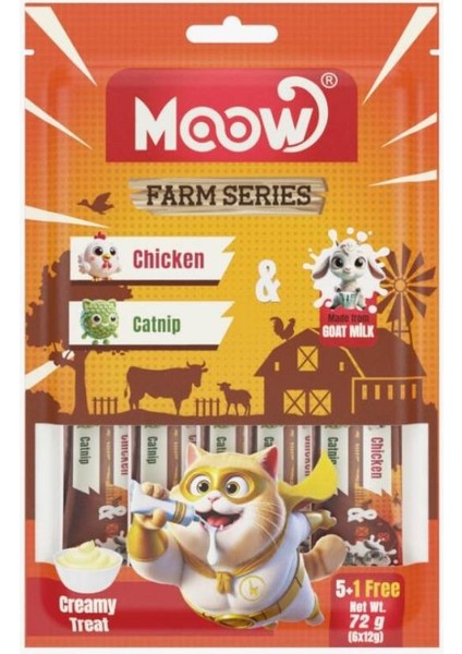 Tavuklu&kedi Naneli Keçi Sütlü 12GR x 6 Adet Li Kedi Krema Ödülü