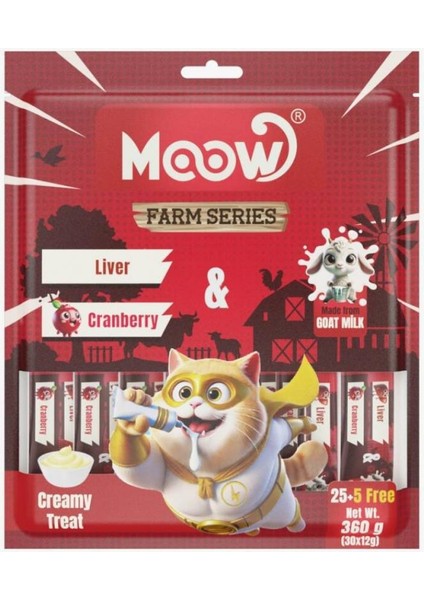 Ciğerli&kızılcıklı Keçi Sütlü 12GR x 30'lu Kedi Krema Ödülü